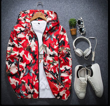 Load image into Gallery viewer, Men&#39;s Casual Butterfly Print Camouflage Hoodie Jacket