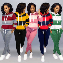 Load image into Gallery viewer, Women&#39;s  2 Color Top Hooded Sweatsuit Set