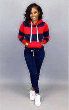 Load image into Gallery viewer, Women&#39;s  2 Color Top Hooded Sweatsuit Set