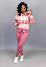 Load image into Gallery viewer, Women&#39;s  2 Color Top Hooded Sweatsuit Set